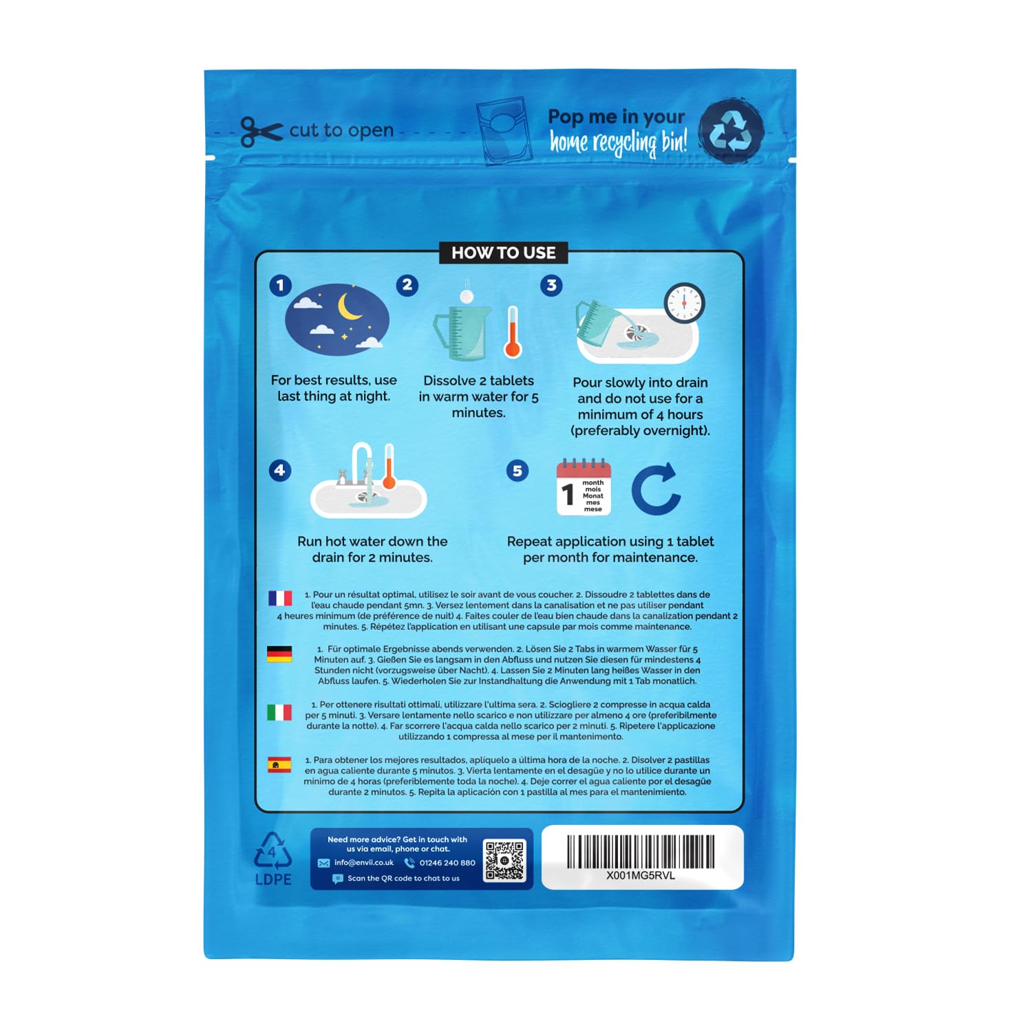 envii-drain-klear-d-boucheur-canalisation-enzymes-12-pcs image 2